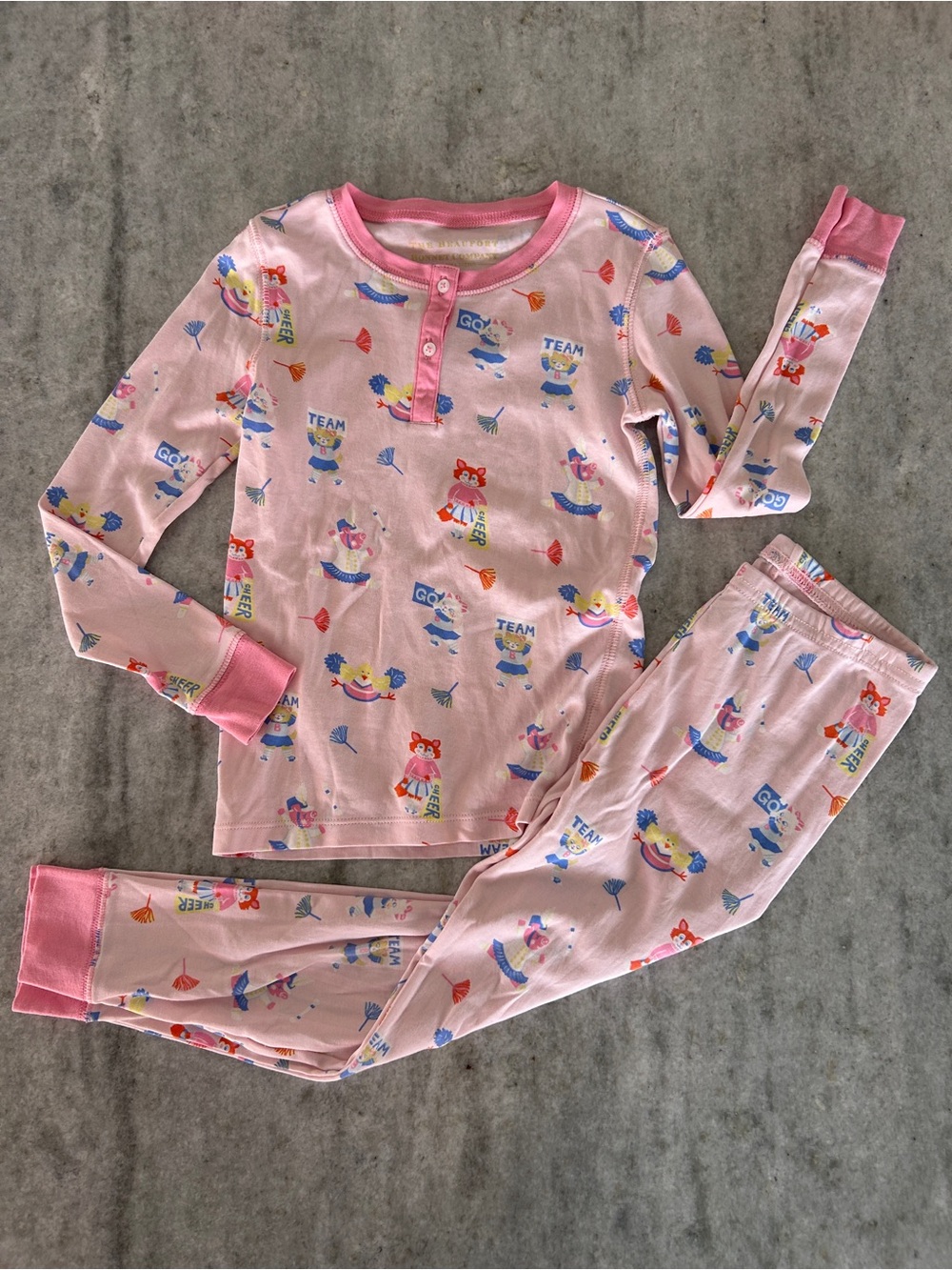 The Beaufort Bonnet Co Pink Spirit Print Kids Pajama Set Size 7